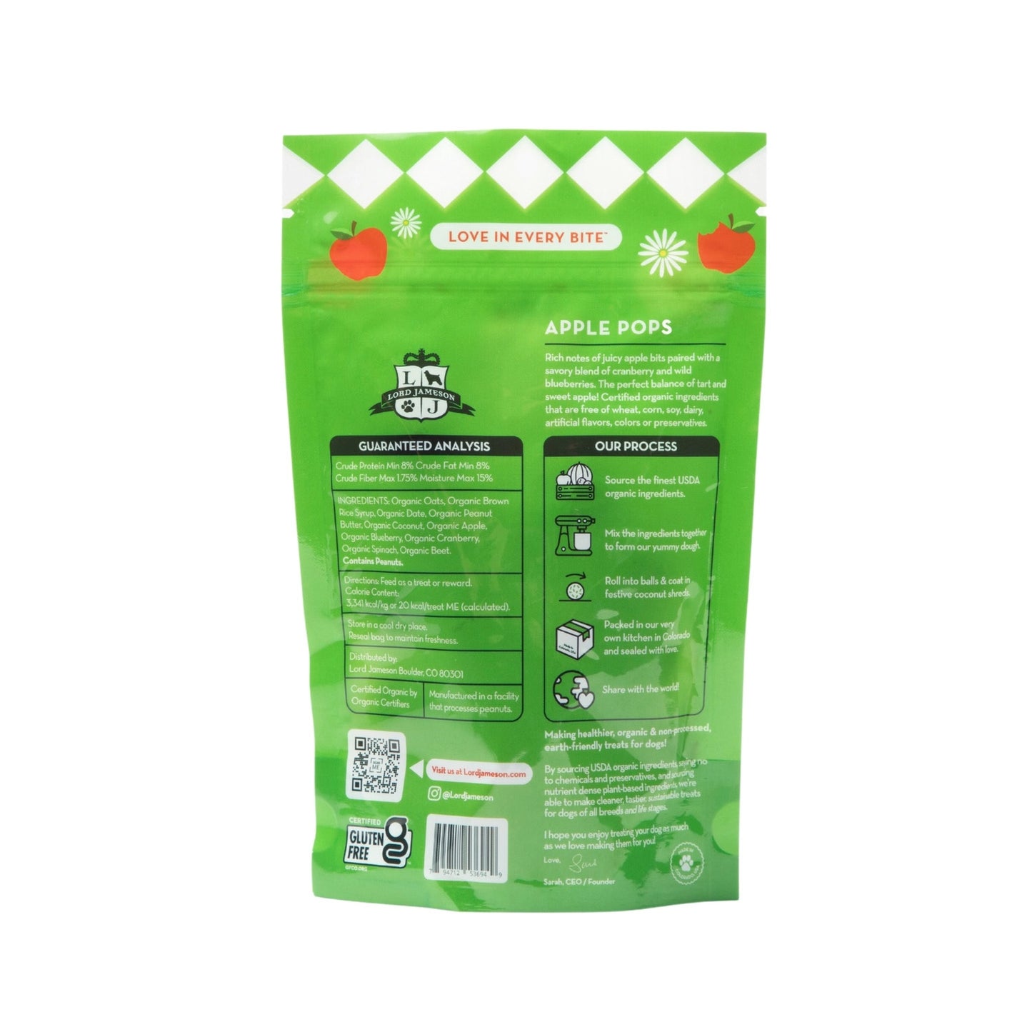 Lord Jameson Apple Pops Organic Dog Treats