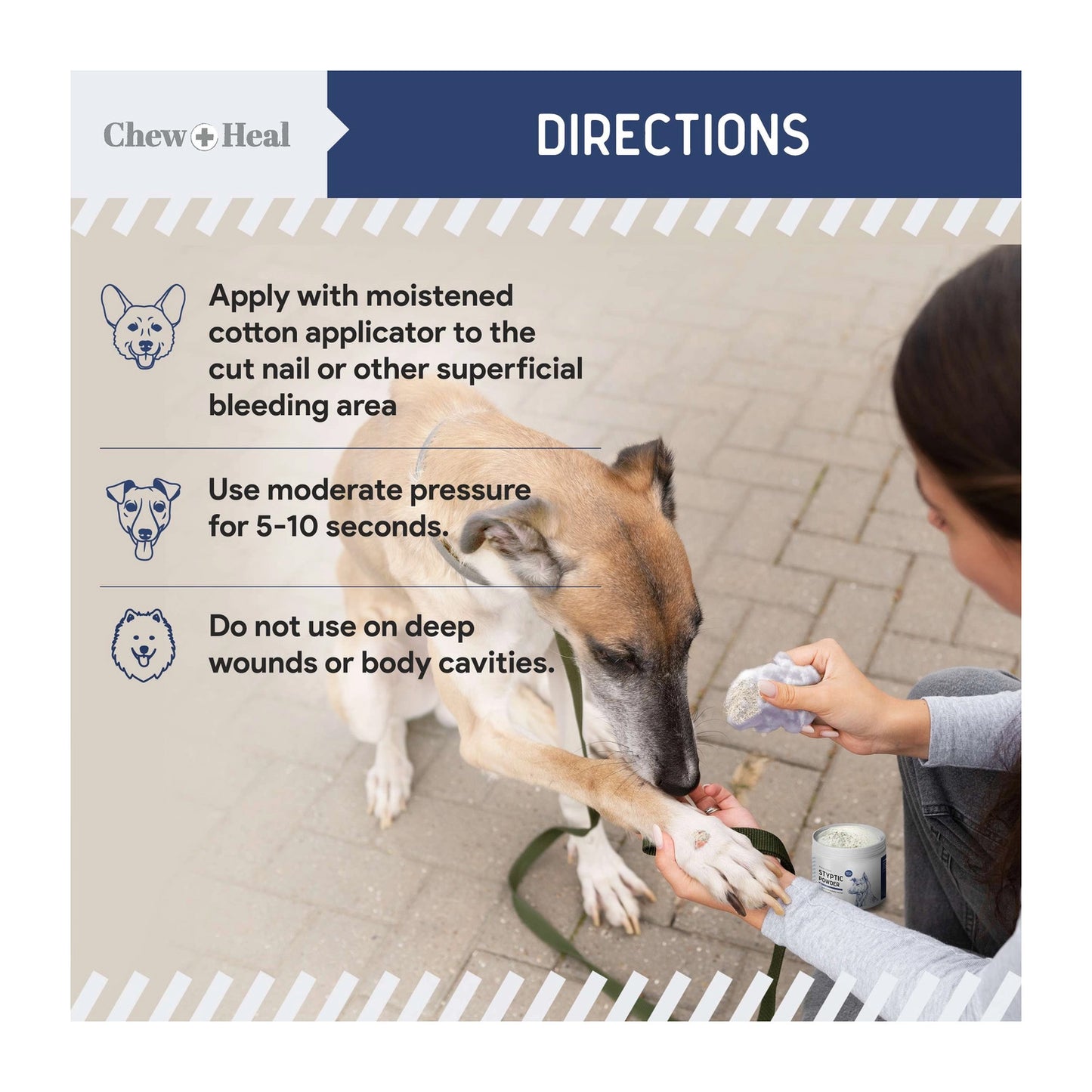 Chew + Heal Styptic Powder For Dogs, Cats and Birds