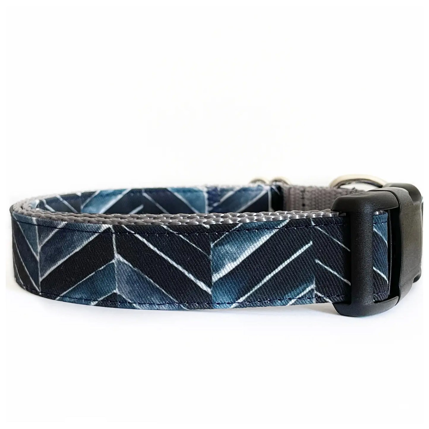 Navy Blue Herringbone Dog Collar