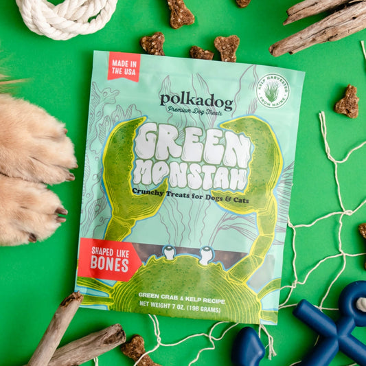 Green Monstah Bone Shaped Dog Treats 7oz