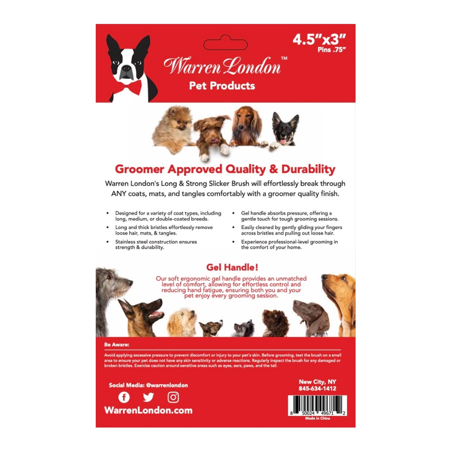 Warren London Gel-Handle Slicker Brush