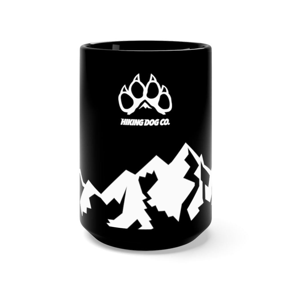 Logo over Mountains Black Mug 15oz