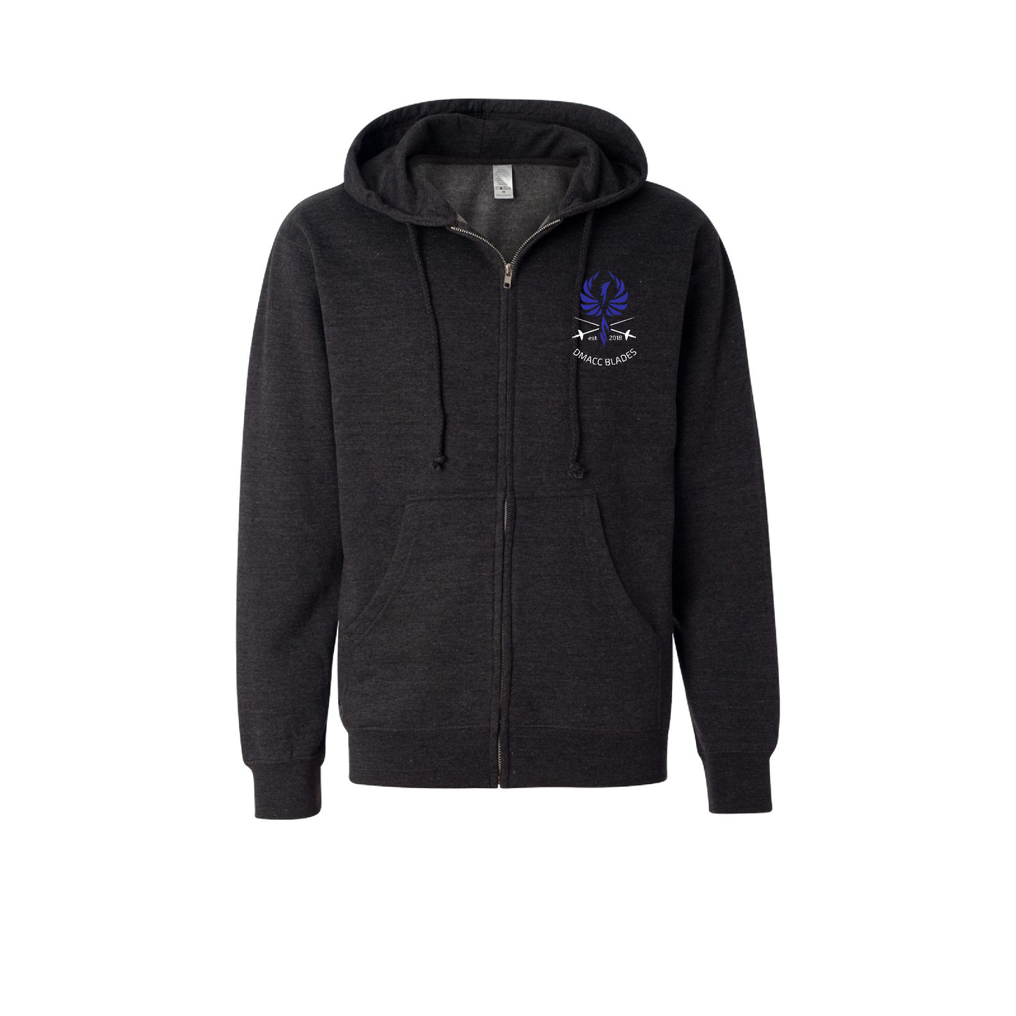 DMACC Blades Heather Gray Full Zip Hooded Sweatshirt