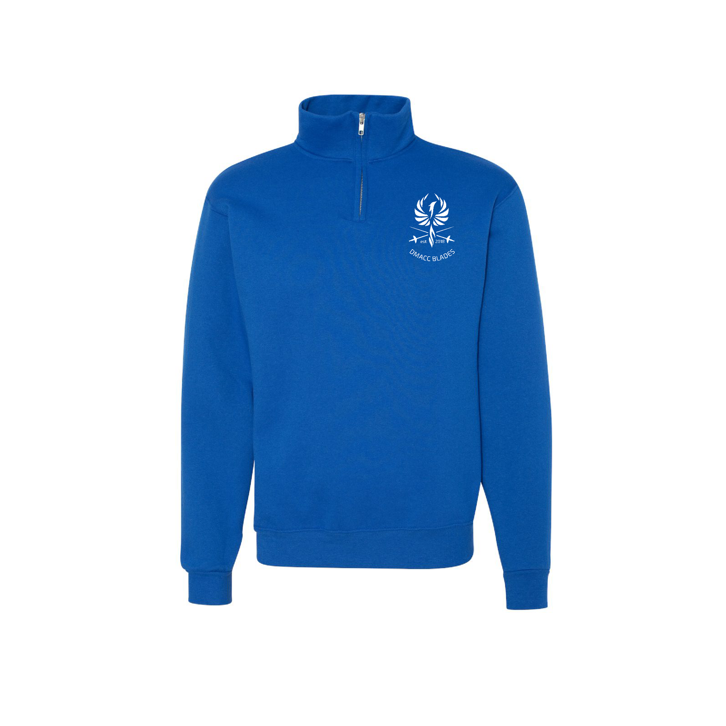 DMACC Blades Blue 1/4 Zip Cadet Collar Sweatshirt
