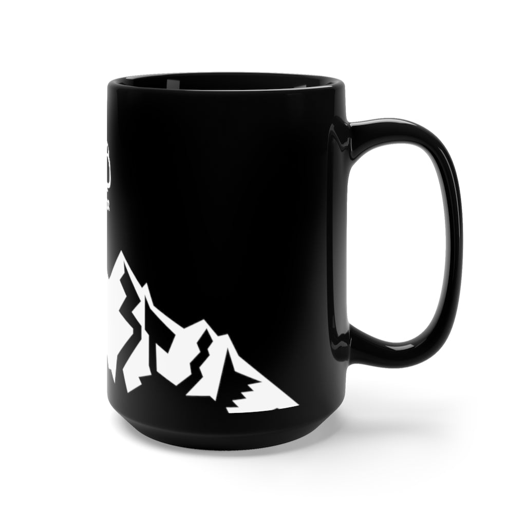 Logo over Mountains Black Mug 15oz