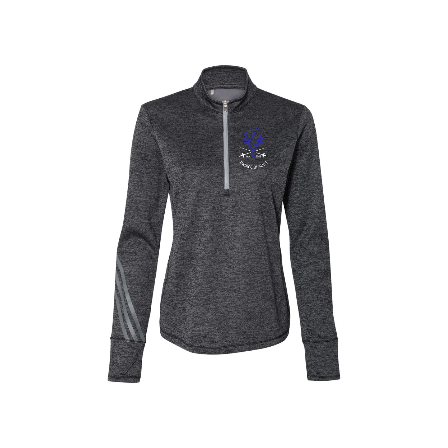 DMACC Blades Adidas Women's Brushed Terry Quarter-Zip Pullover