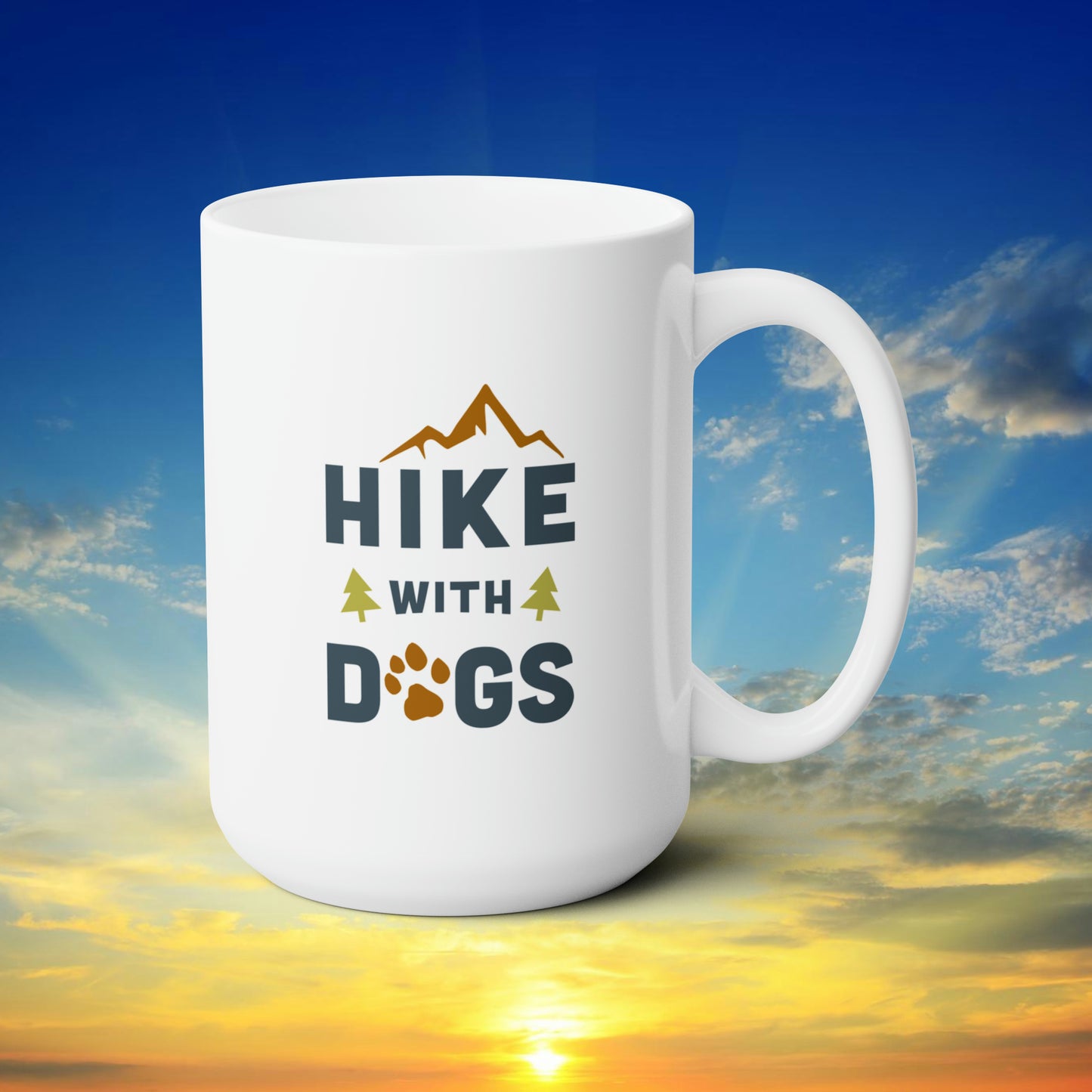 Hike with Dogs Ceramic Mug 15oz