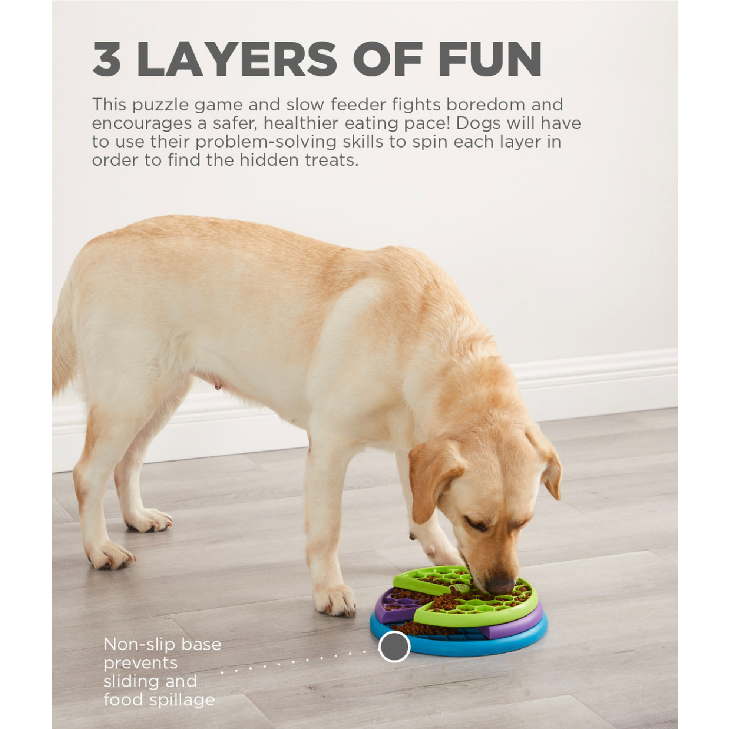 Outward Hound Dog Spin N' Eat Puzzle, Green - Hound About Town