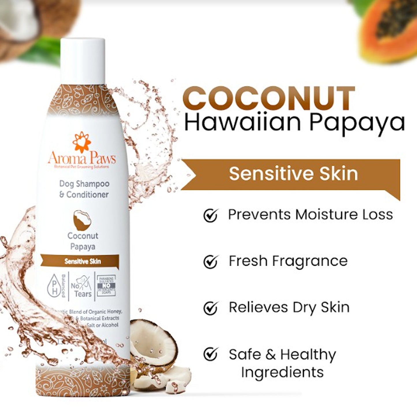 Aroma Paws Coconut Papaya Shampoo 13.5 oz.