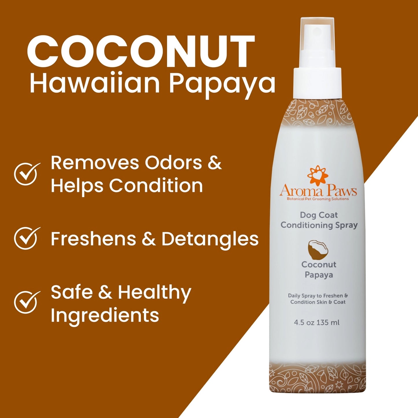 Aroma Paws Dog Coat Spray Coconut Papaya 4.5 oz.