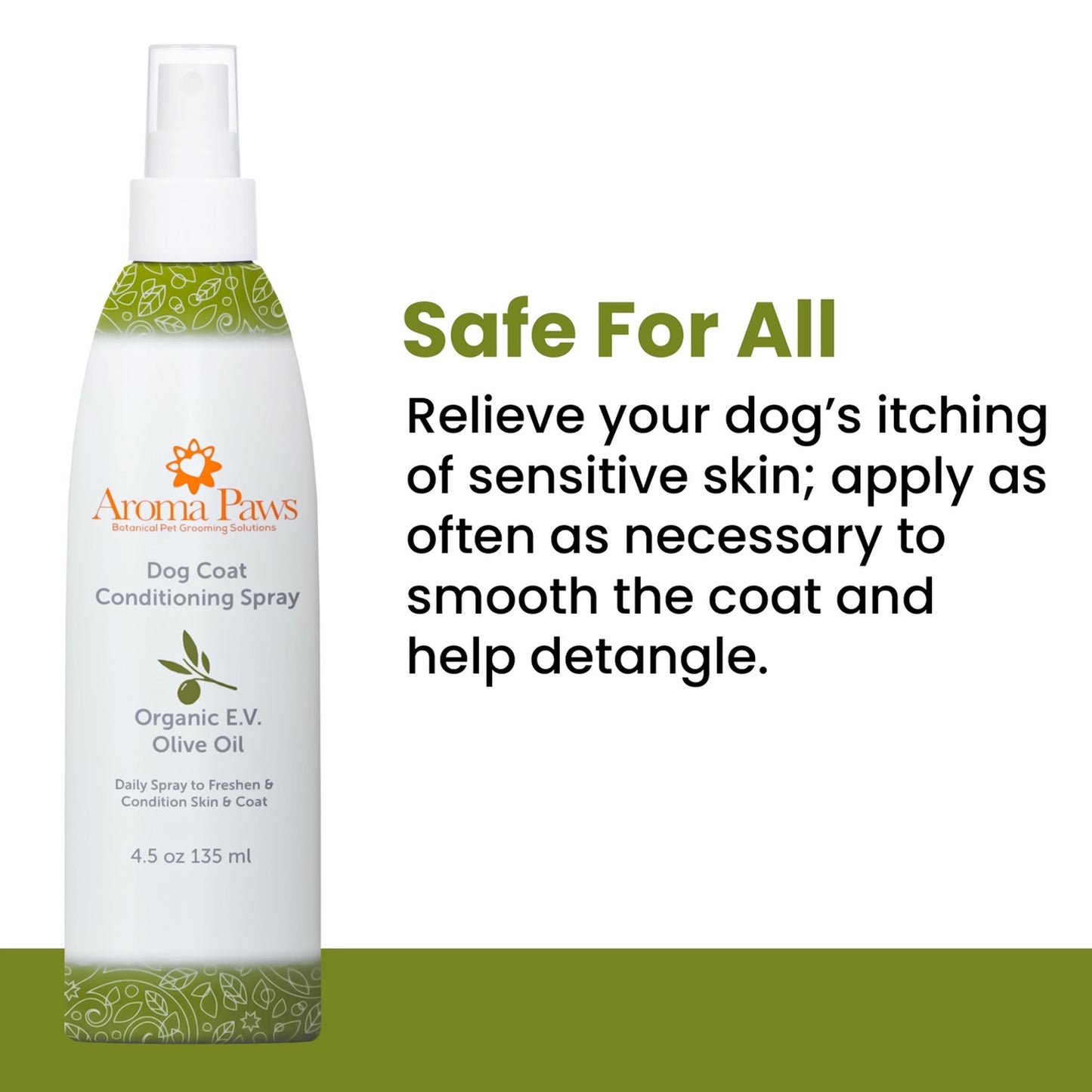 Aroma Paws Dog Coat Olive Oil Detangling Spray