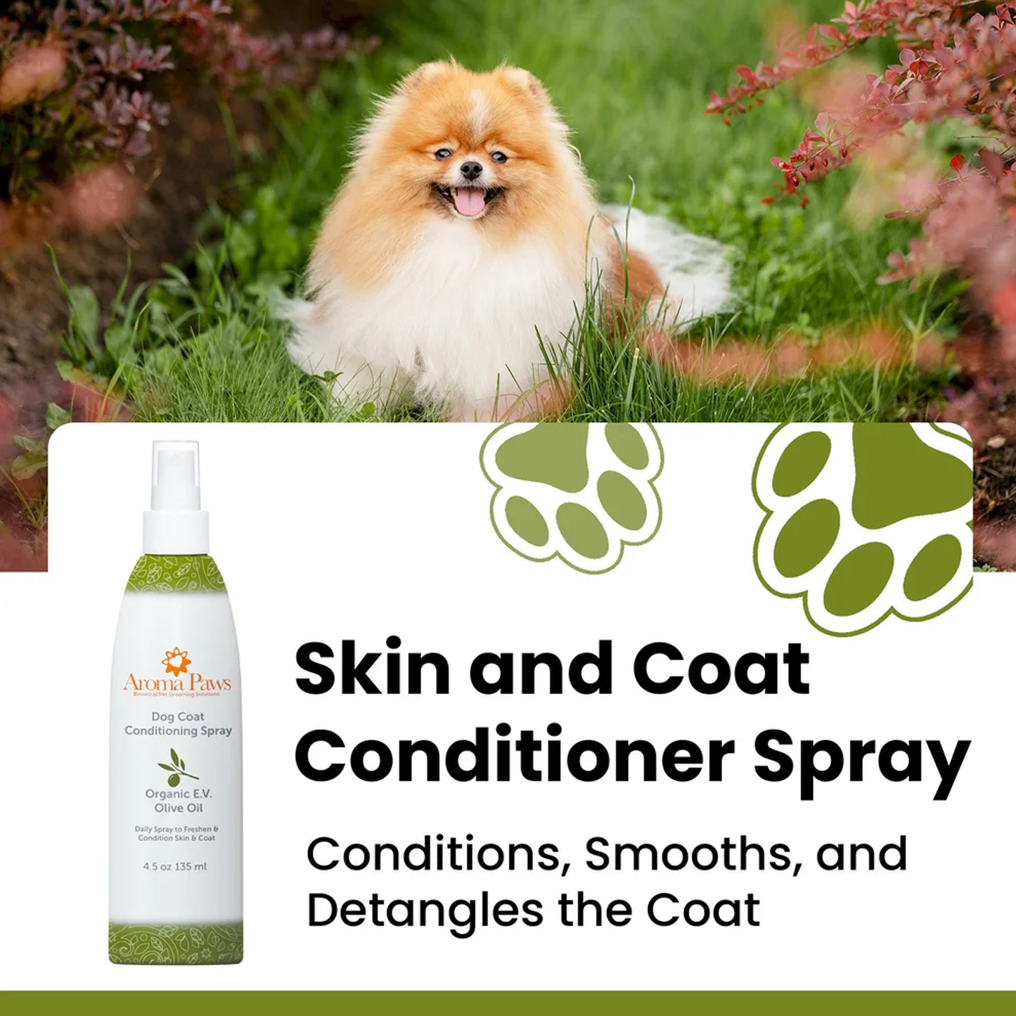Aroma Paws Dog Coat Olive Oil Detangling Spray