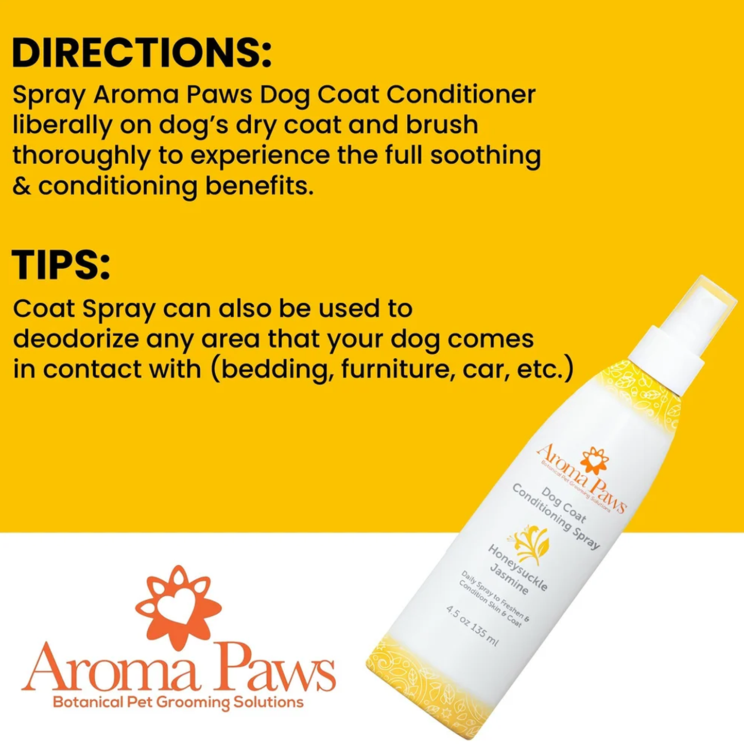 Aroma Paws Honeysuckle Jasmine Dog Coat Spray