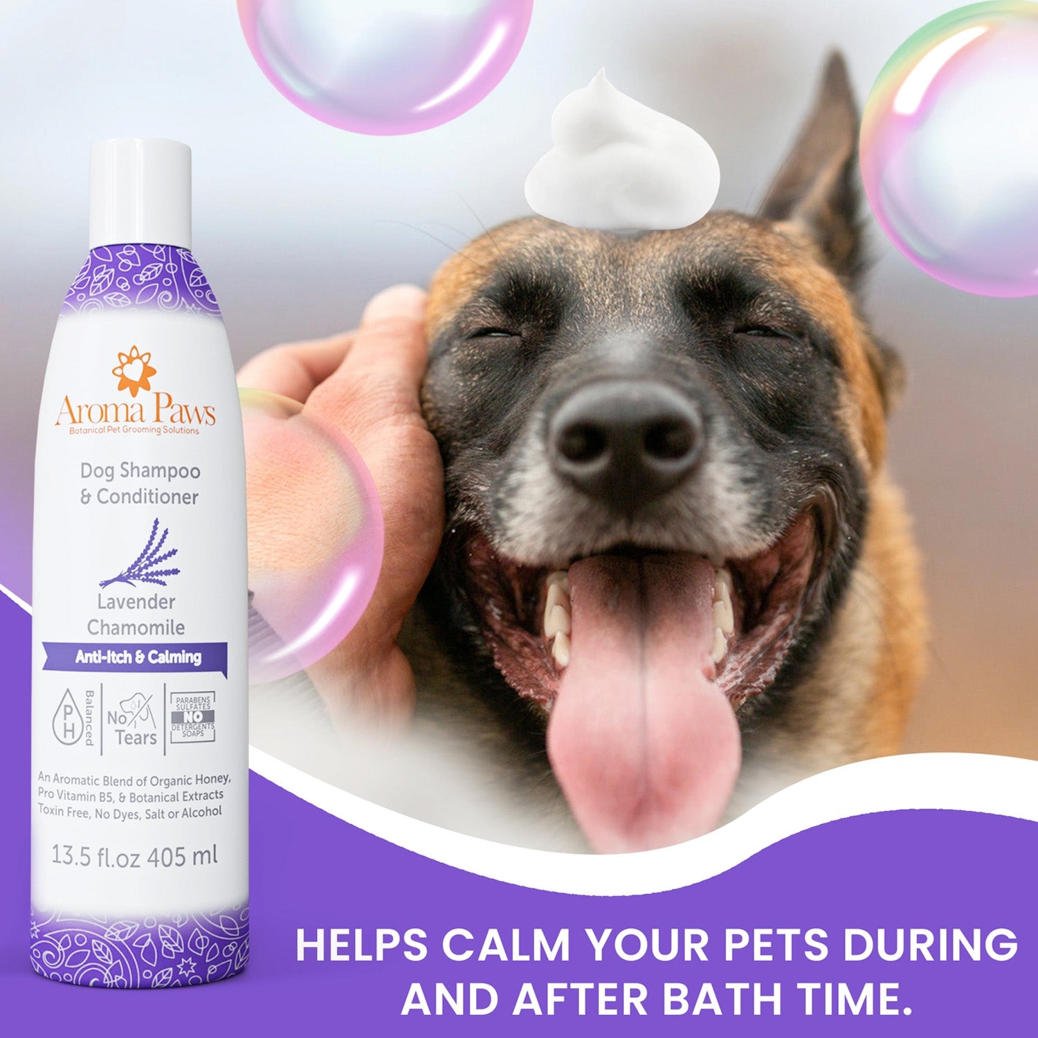 Aroma Paws Lavender Chamomile Shampoo 13.5 oz. Hiking Dog Co