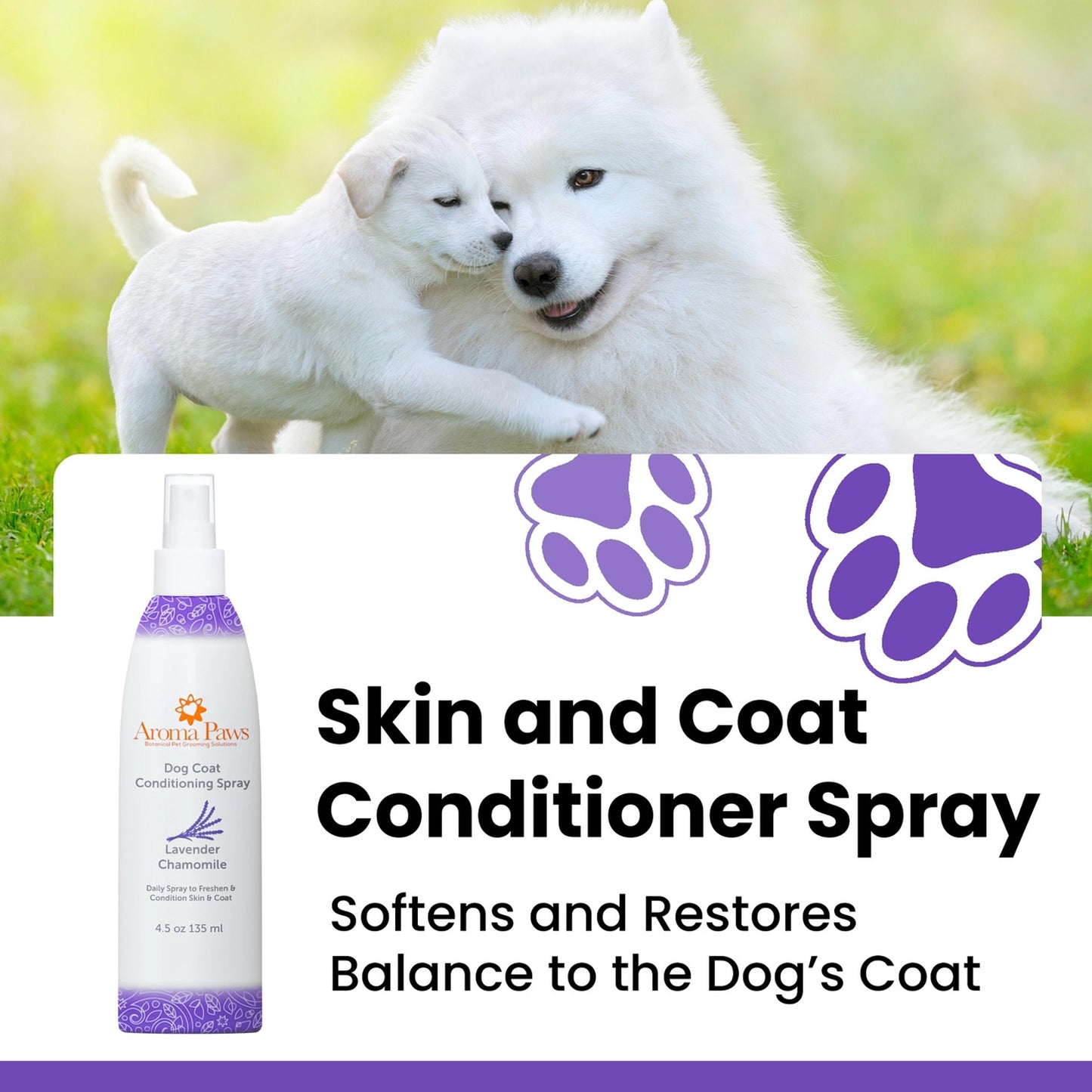 Aroma Paws Dog Coat Spray Lavender Chamomile 4.5 oz.