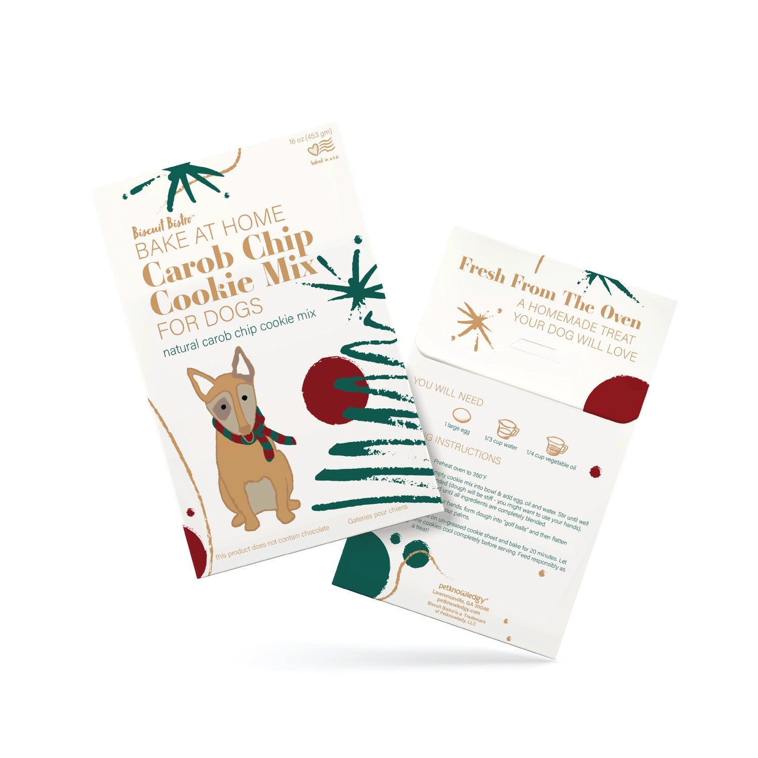 Holiday Bake At Home Carob Chip Cookie Mix for Dogs Hiking Dog Co.