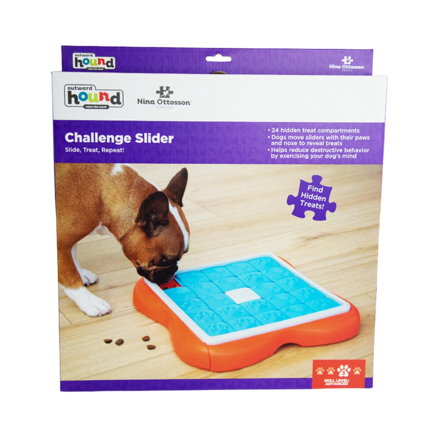 Nina Ottosson Challenge Slider Interactive Treat Puzzle Dog Toy