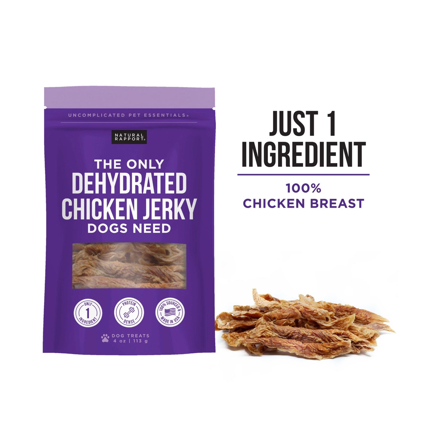 Only Dehydrated Chicken Jerky Dogs Need