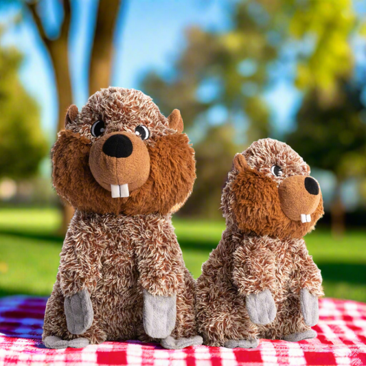 Fluffy Beaver Plush Dog Toy