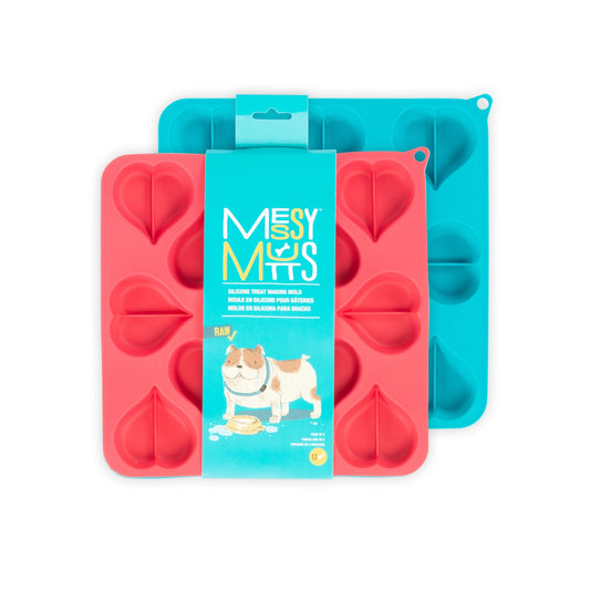 Messy Mutts Silicone Treat Making Mold Heart Shape, 2-pk