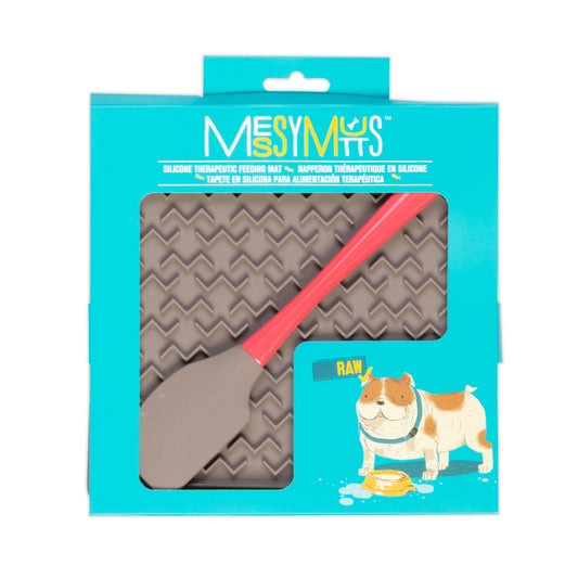 Messy Mutts Silicone Therapeutic Licking Mat with Spatula