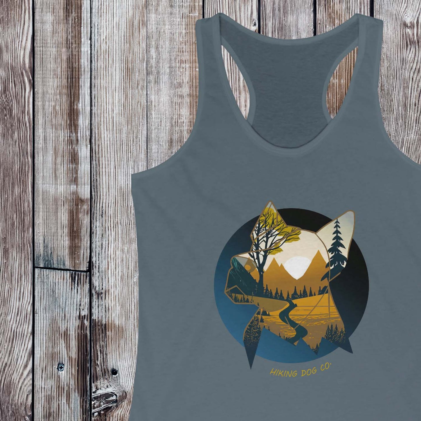 Mountain Trails and Dogs Women's Racerback Tank