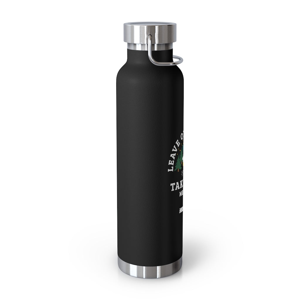 Leave Only Tracks Insulated Reusable Bottle black side view 1