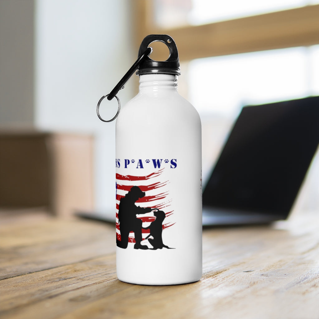 Veteran's P.A.W.S. Branded Stainless Steel Water Bottle