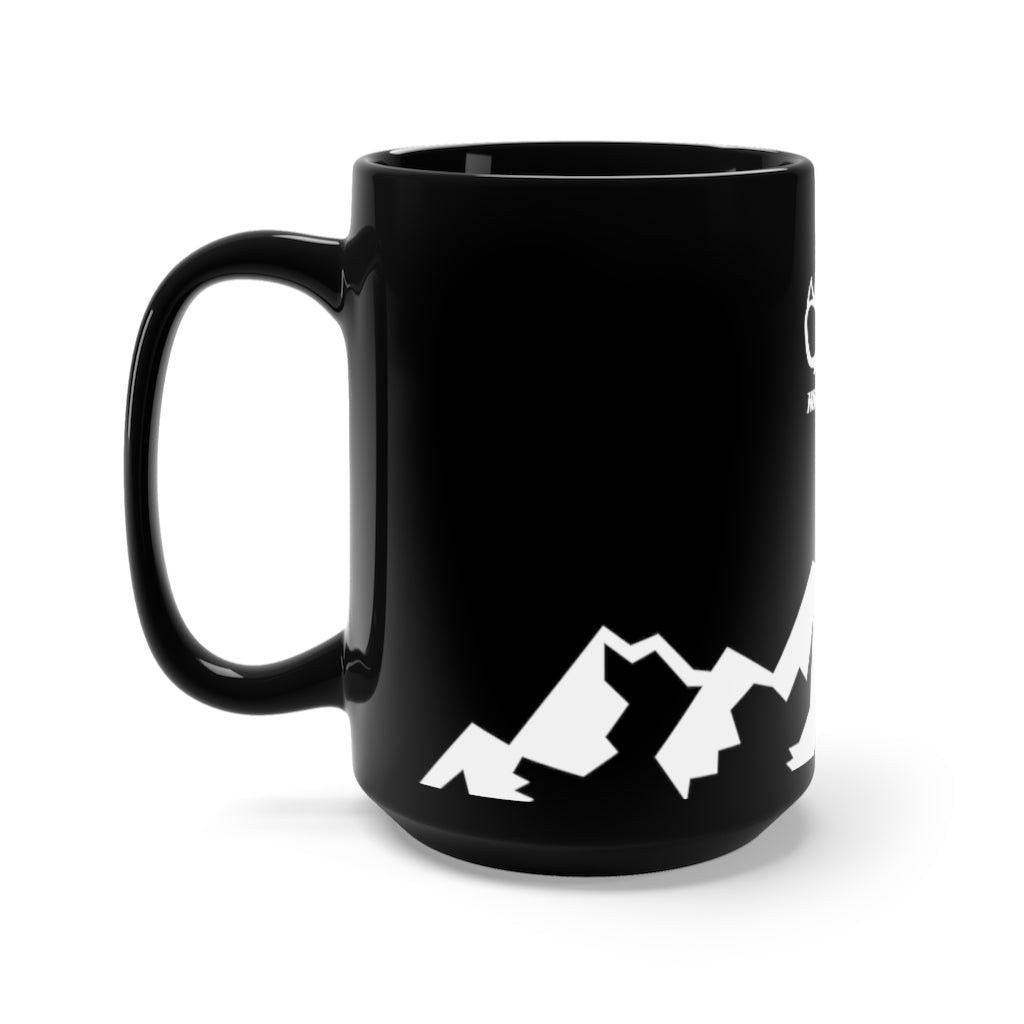 Logo over Mountains Black Mug 15oz