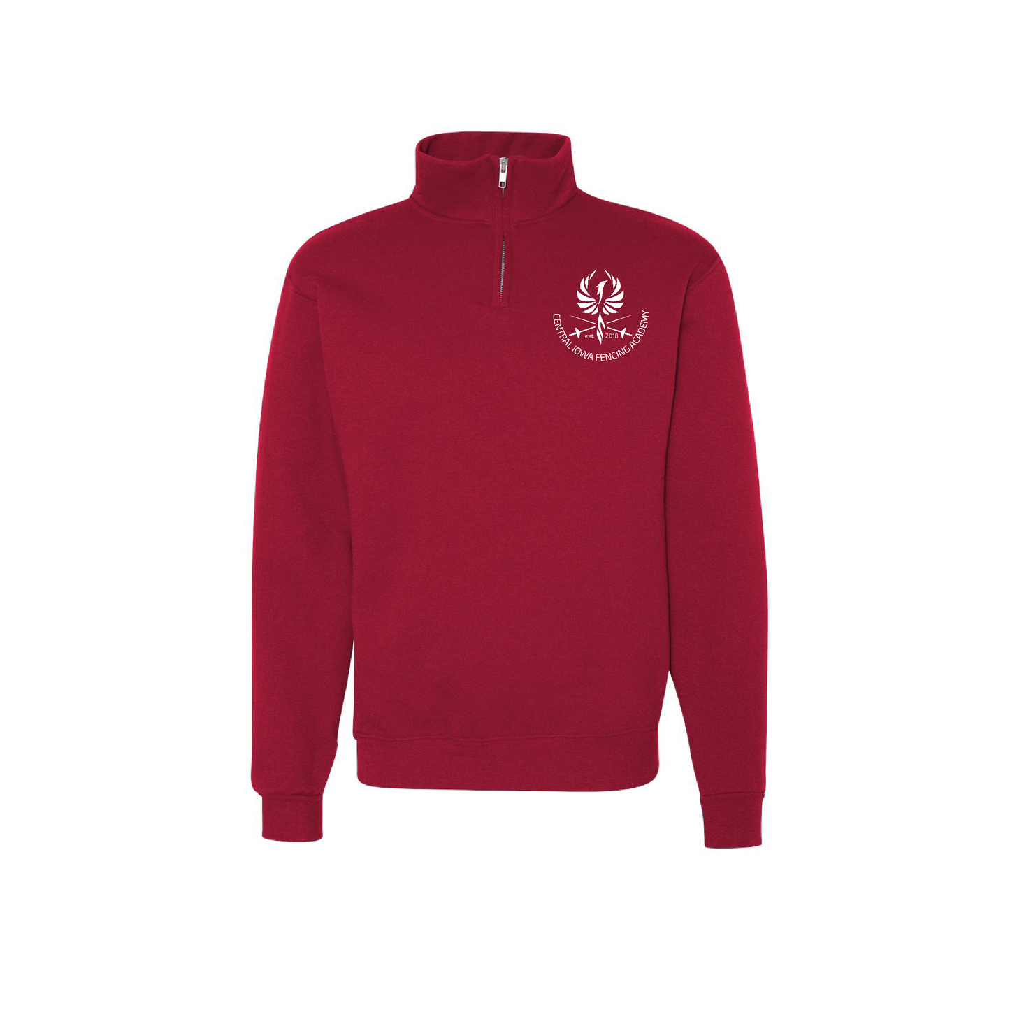 CIFA Red 1/4 Zip Cadet Collar Sweatshirt