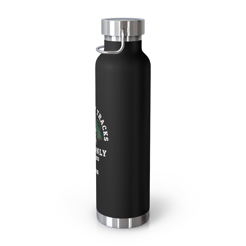 Leave Only Tracks Insulated Reusable Bottle black side view 2
