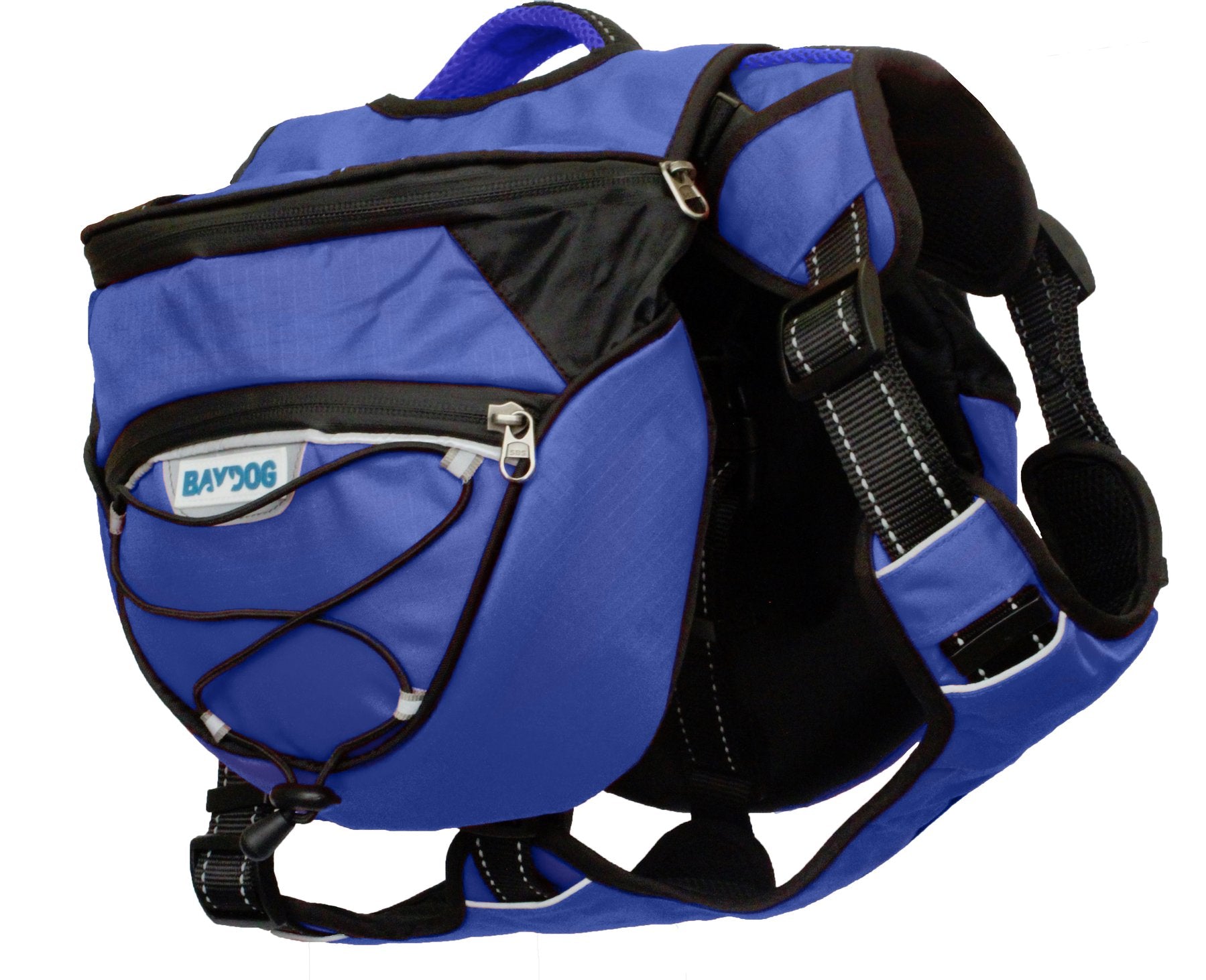 Saranac Pack backpack for dogs in blue.