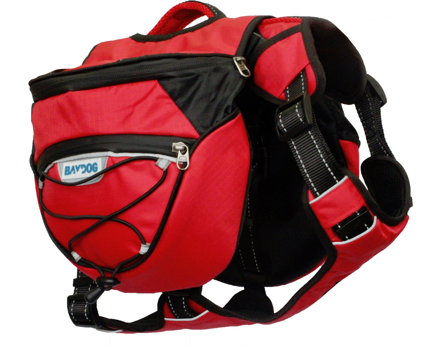 Saranac Pack backpack for dogs in red.