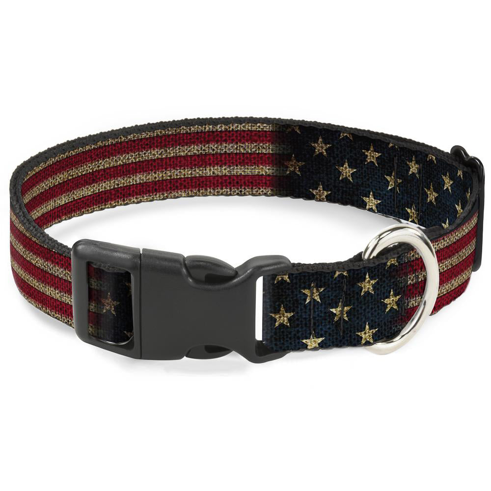 Buckle-Down Vintage U.S. Flag Dog Collar