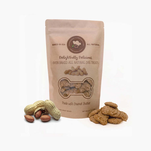 Delightfully Delicious Oven Baked All Natural Dog Treats, Peanut Butter