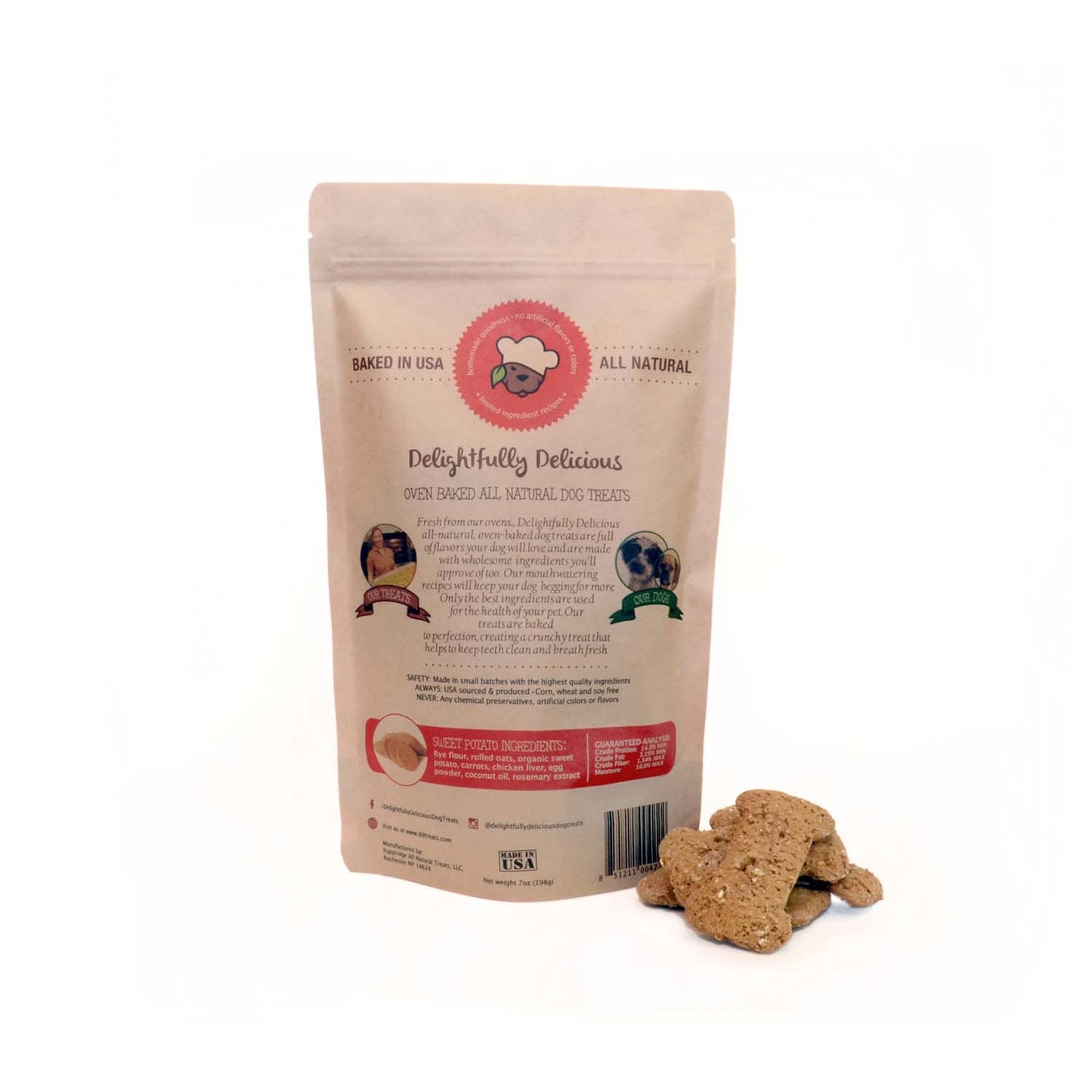 Delightfully Delicious Oven Baked All Natural Dog Treats, Sweet Potato