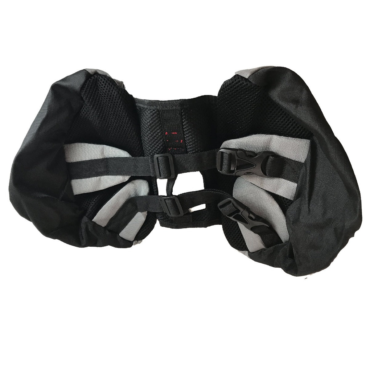 View of the underside belly straps of the dog backpack