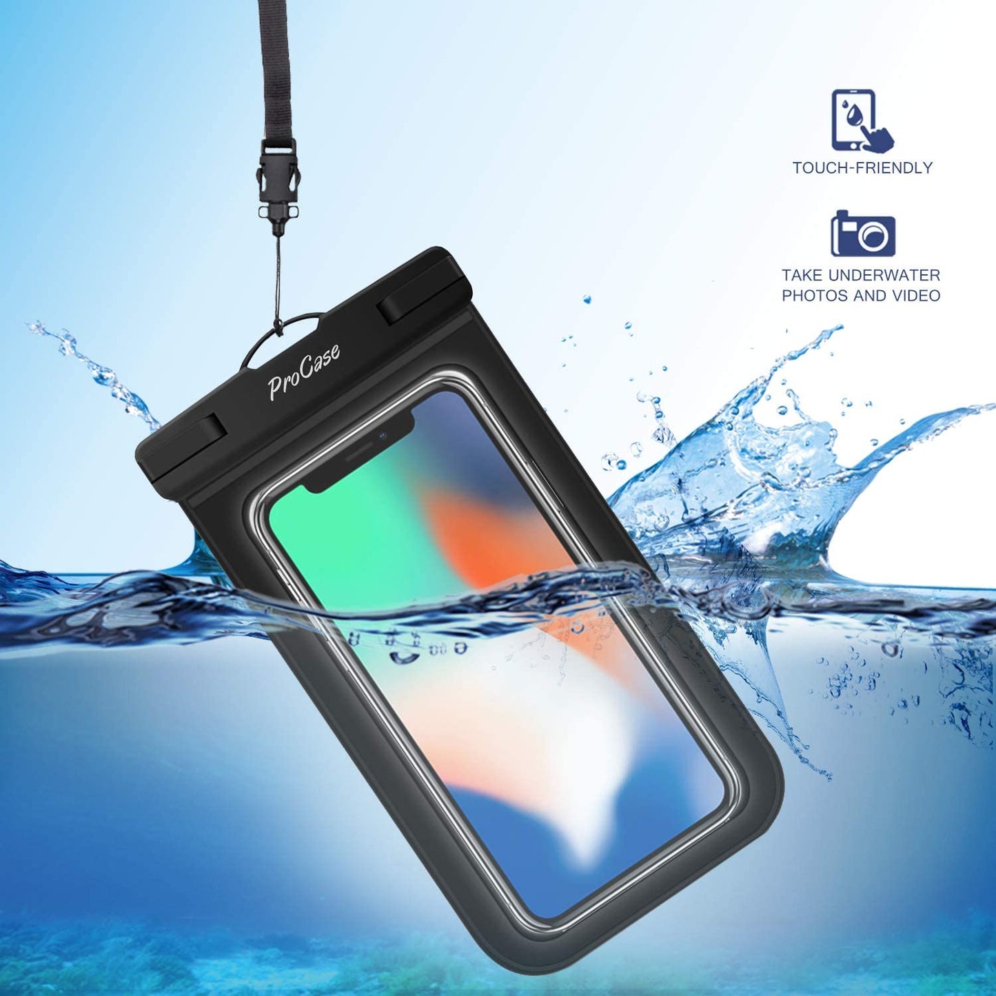 ProCase Universal Waterproof Dry Pouch for Cell Phones