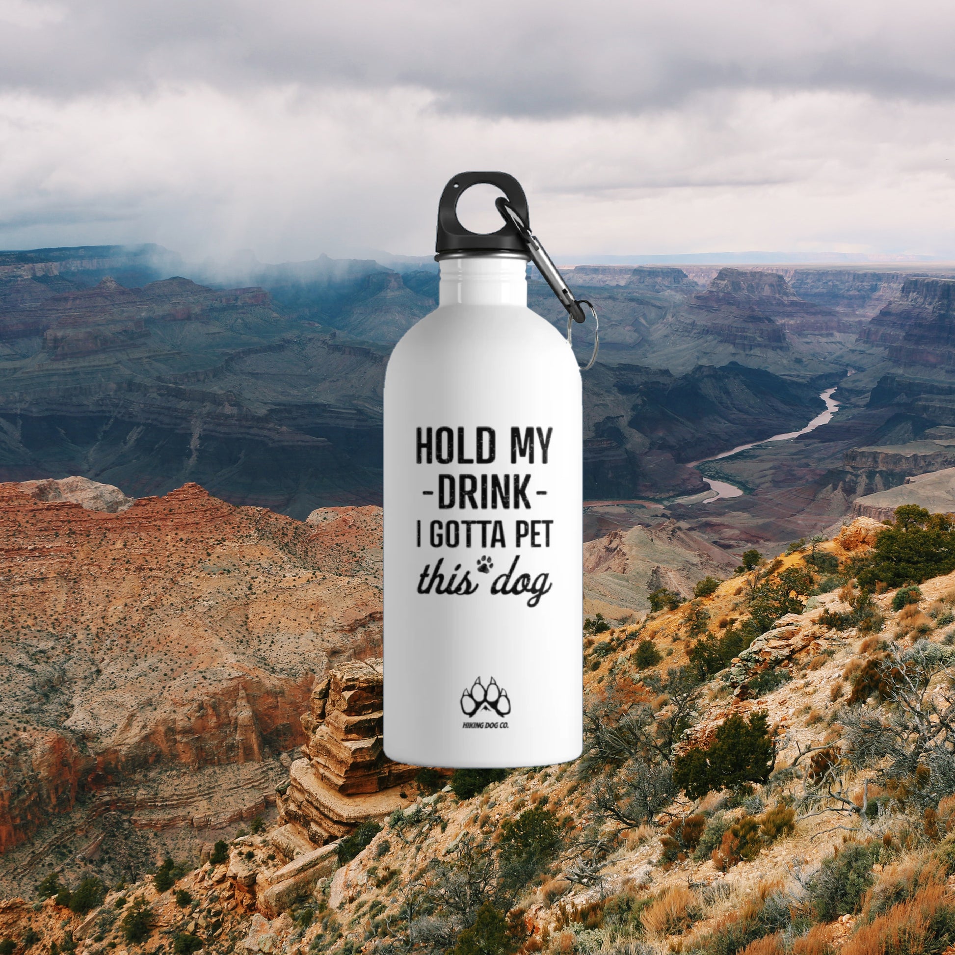 Keep Calm & Hug the Dog Water Bottle with Lid